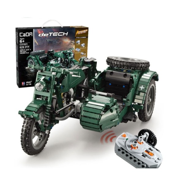 s-idee® Cada C51021 RC Militär Bausteinmotorrad