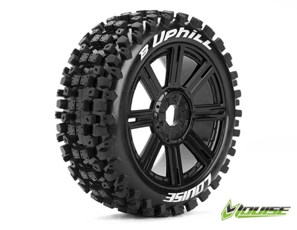 B-Uphill Reifen soft auf Felge schwarz 17mm (2)Buggy 1/8