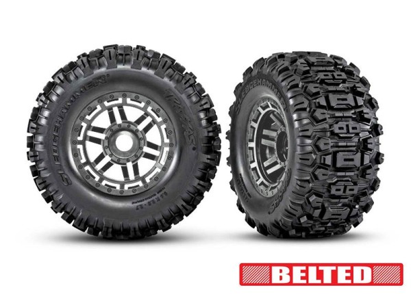 Sledgehammer BELTED Reifen auf Felge schwarz-chrom 17mm (2) MAXX