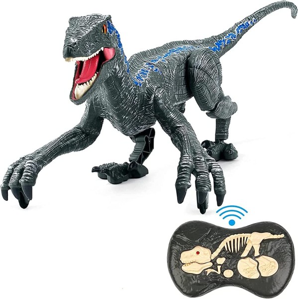 s-idee® s-idee® KL180 Dinosaurier RC Velociraptor 2,4 GHz Ferngesteuerter Dino grau blau