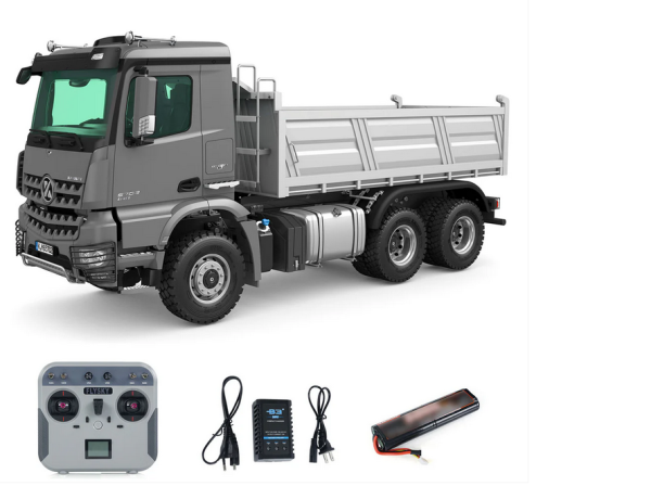 s-idee® Kabolite K5702 silber RC Muldenkipper 1/14 6x6 RC Truck 2,4G ferngesteuerter Kipplader