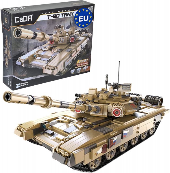 s-idee® Cada C61003W Russischer T-90 Kampfpanzer 1:21 (45cm) Sandfarben 360° schwenkbarer Turm