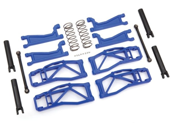 Querlenker-Set blau mit Spurstangen, Halbwellen, Federn TRX8995X