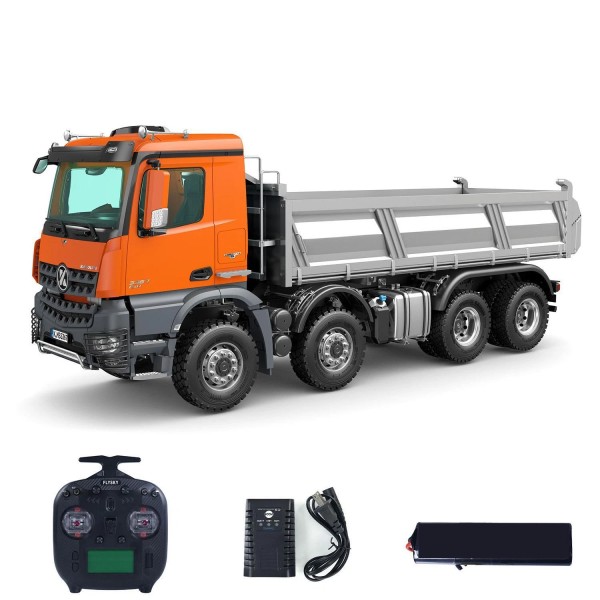 s-idee® Kabolite K3367 orange 1:14 8x8 RC Hydraulische Dump LKW 2,4 GHz ferngesteuert