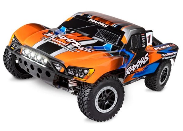 TRAXXAS Slash 4x4 orange 1/10 Short-Course RTR Brushed, mit Akku, Ladegerät und LED-Licht