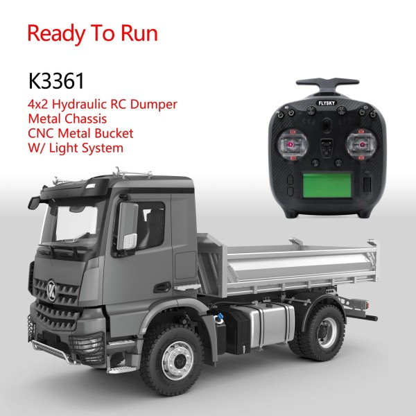 s-idee® Huina K3361 Kabolite Hydraulik RC Kipplader Kipper Dumper Dump Truck Metall Kipper 1:14 Lkw