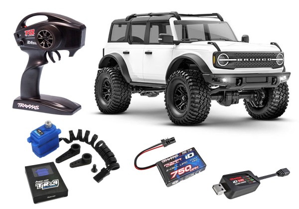 TRAXXAS TRX-4M Ford Bronco 4x4 weiß 1/18 Crawler RTR Brushed, Inkl Power Hd Upgradeservo!