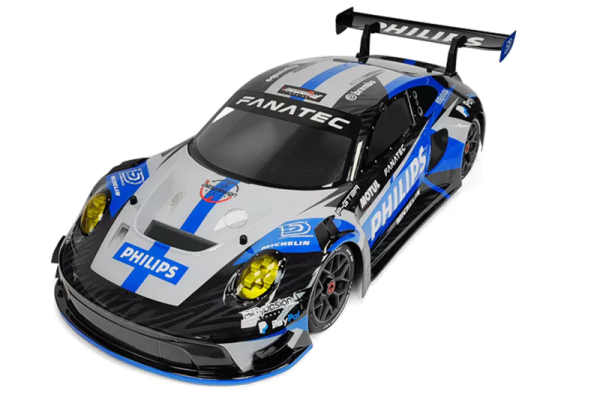 BittyDesign P-GT3R 1/7 Klare Karosserie Porsche GT3 für ARRMA Infraction/Limitless, vorgeschnitten,