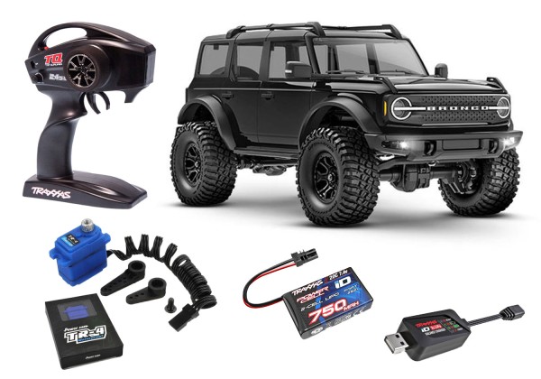 TRAXXAS TRX-4M Ford Bronco 4x4 schwarz 1/18 Crawler RTR Brushed, Inkl Power Hd Upgradeservo!