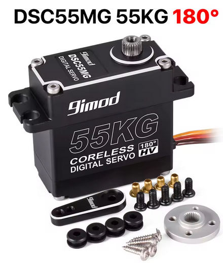 9imod 55 kg wasserdichtes Servo IP67 180° High Torque Coreless Digital Servo Vollmetallgetriebe für