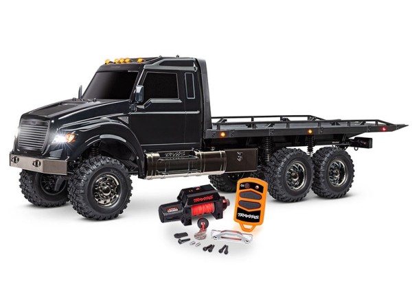 TRAXXAS TRX-6 Ult. RC Hauler 6x6 schwarz 1/10 Truck RTR Brushed, mit Windensystem, LED-Licht, ohne Akku & Ladegerät 