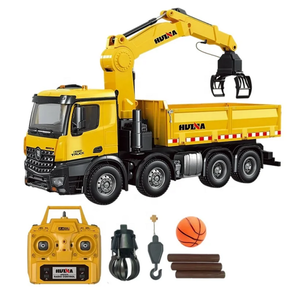 s-idee® S1538 Rc Kipplader mit Kran + Schrottgreifer Dump Truck 1:14 Lkw 26 Kanal Huina 1
