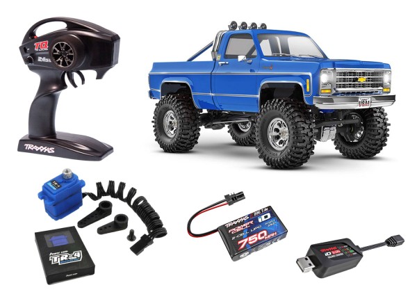 TRAXXAS 1/18 TRX-4M Chevrolet K10 4×4 High Trail Edition RTR blau Inkl. Upgradeservo PowerHD