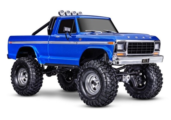 TRAXXAS TRX4 79er Ford F150 High-Trail 1/10 Crawler RTR blau Brushed, ohne Akku und Ladegerät 