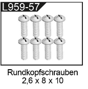 Schrauben 104009-L959-57 M2,6 x 8mm x 10mm 