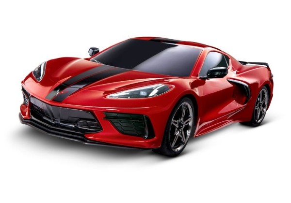 TRAXXAS 4Tec 3.0 Corvette C8 rot 1/9 Sportwagen RTR Brushed, ohne Akku und Ladegerät *Herbst-Sale* 