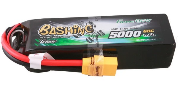 Gens Ace 4S 5000mAh 14,8V 60C G-Tech Lipo Akku mit XT90 Bashing-Serie