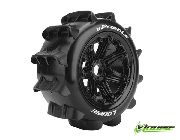 B-Paddle medium-soft auf Felge schwarz hinten 24mm (2) LOUISE 1/5 Buggy XRT X-MAXX