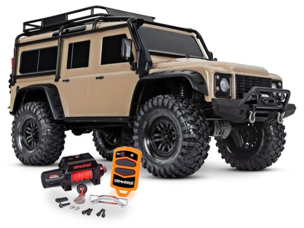 TRAXXAS TRX-4 LR Defender sand 1/10 Crawler RTR Brushed, mit Seilwinde, ohne Akku und Ladegerät