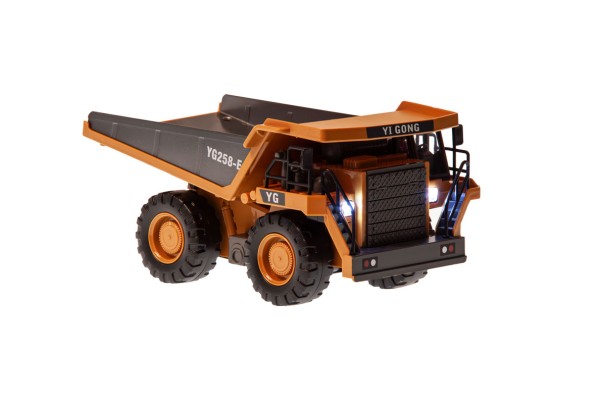 s-idee® BC1041 gelb RC Kipper LKW 1:24 Metallteile 2,4 GHz 9 Kanäle Licht und Sound