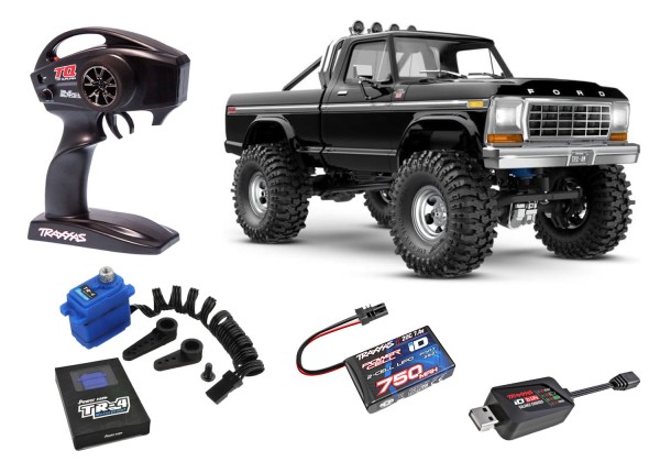 TRAXXAS TRX-4M Ford F150 4x4 lifted schwarz 1/18 Crawler RTR Brushed, Inkl. Upgradeservo PowerHD