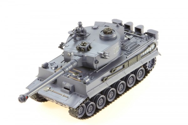 s-idee® 99867 Battle Panzer German Tiger 1:28 mit integriertem Infrarot Kampfsystem 2.4 Ghz RC R/C