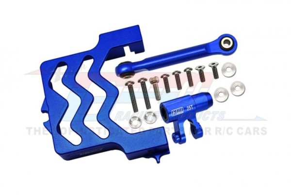 Servo-Halter, Saver 25T & Lenkstange 6061-T6 Aluminium blau XRT