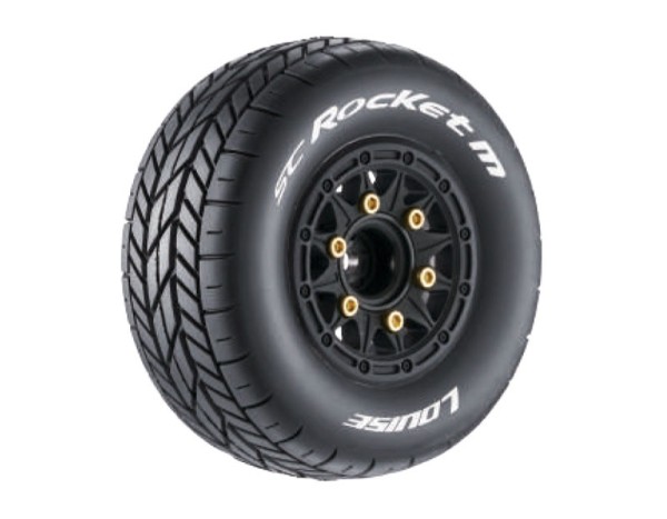 SC-Rocket Reifen M supersoft/Felge schwarz 12/14/17mm (2) LOUISE 1/10 Short-Course Oval (tauschbare