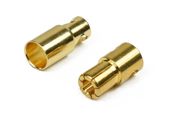 Goldkontaktstecker 6mm, 1 Paar