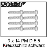 Schrauben 104009-A303-38 M3x14mm D5,5mm Kreuzschlitz