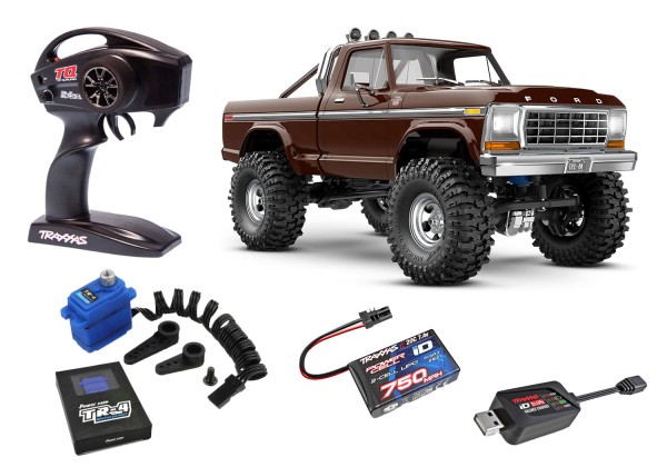 TRAXXAS TRX-4M Ford F150 4x4 lifted braun 1/18 Crawler RTR Brushed, Inkl. Upgradeservo PowerHD