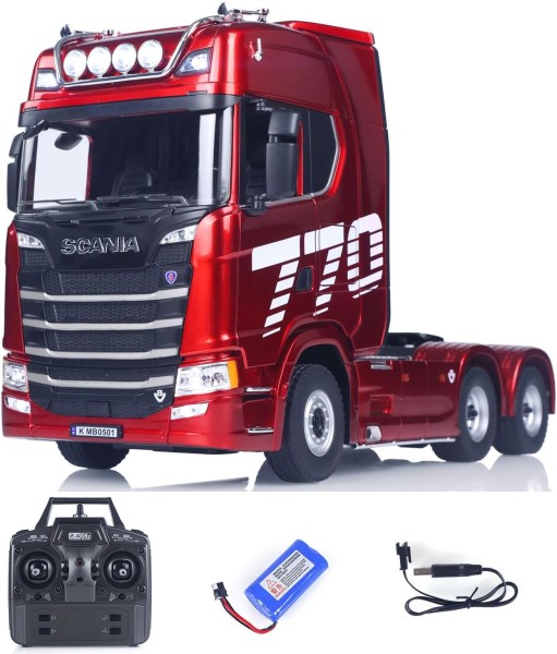 s-idee® 1501 rot Scania 770S 1/18 RC Truck Huina – RTR LKW mit Licht- & Soundeffekten 19CH-