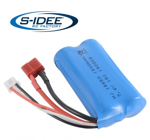s-idee® Ersatzakku 7.4V 1500mAh Zubehör Ersatzteil für RC-Modell 12428 12428-B 12428-C