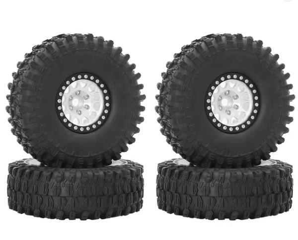 s-idee® 1.9 Reifen Rockstyre Beadlockfelgen 4er Set TRX4 SCX10 1/10 Crawler 120x45mm 12mm Hex