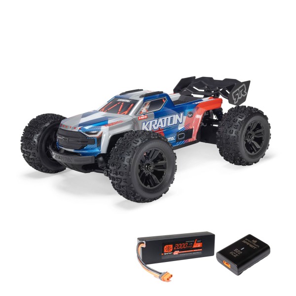 1/16 MINI KRATON rot/blau 3S DSC 4X4 RTR Brushless Speed Truck (Battery & Charger Included), Red/Blue