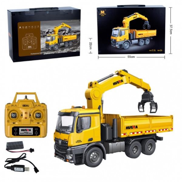 s-idee® S1575 Rc Kipplader mit Kran Dump Truck 1:14 Lkw 26 Kanal Huina 1575