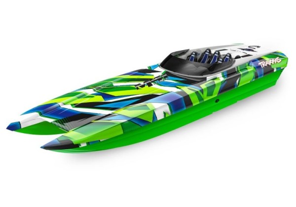 TRAXXAS DCB M41 grün/blau 40-Zoll Catamaran Rennboot 6S! 80 Km/h