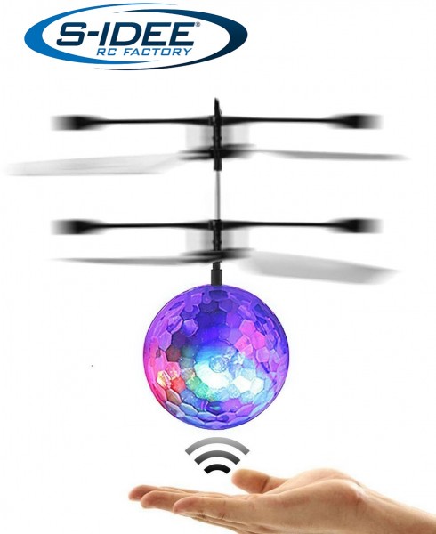 s-idee® 19105 Heliball fliegender Ball mit LED + USB Ladekabel RC flying Ball