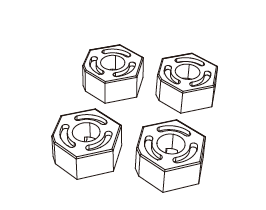 s-idee® 16440 Hexagon Radaufnahmen Vorne & Hinten für MJX 16207 16208 16209 16210 H16 H16H H16E H16P