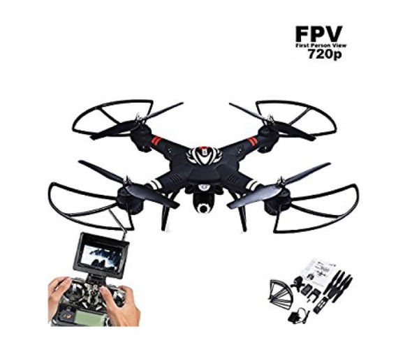 s-idee® 01660 Quadrocopter S303 FPV 5.8 Ghz Übertragung HD Kamera Höhenstabilisierung, Drohne mit On