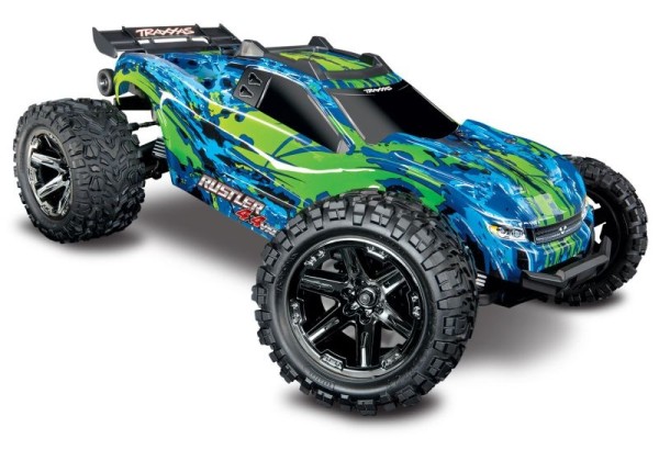 TRAXXAS Rustler 4x4 VXL grün/blau 1/10 Stadium-Truck RTR Brushless, mit TSM, ohne Akku und Ladegerät