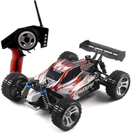 s-idee® A959 rot RC Auto Buggy Monstertruck WL A959 red 1:18 mit 2,4 GHz 50 km/h schnell, wendig, vo
