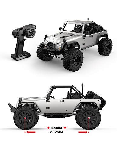 s-idee® MJX H12y+ silber 1:12 RC Crawler Brushless Off-Road sensored FOC