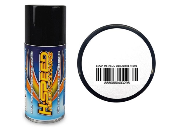 Lexan Spray metallic weiß / white 150ml H-SPEED