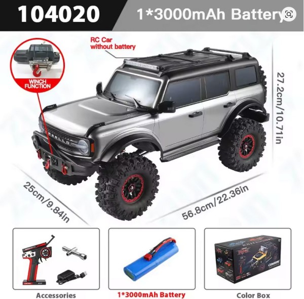 s-idee® WL 104020 RC Model Crawler RTR 1/10 2.4G 4WD 2CH 2,4 GHz Silver