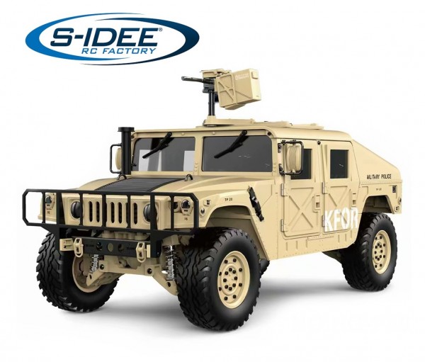 s-idee® HG P408 sand RC 1/10 2.4G 4WD 16CH 30 km/h Rc Model Car U.S.4x4 Military Vehicle Truck incl.