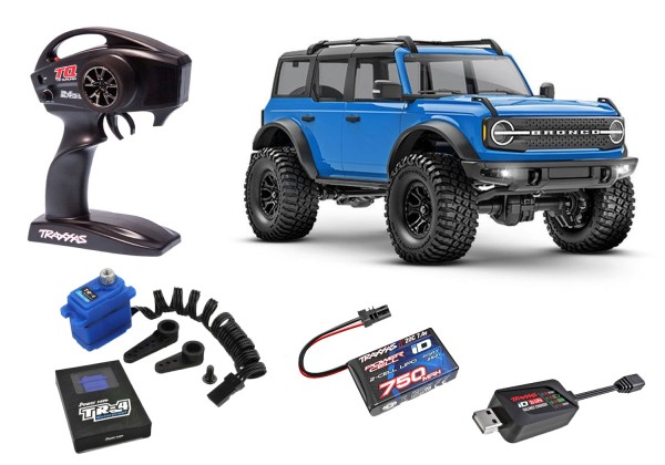 TRAXXAS TRX-4M Ford Bronco 4x4 blau 1/18 Crawler RTR Brushed, Inkl Power Hd Upgradeservo!