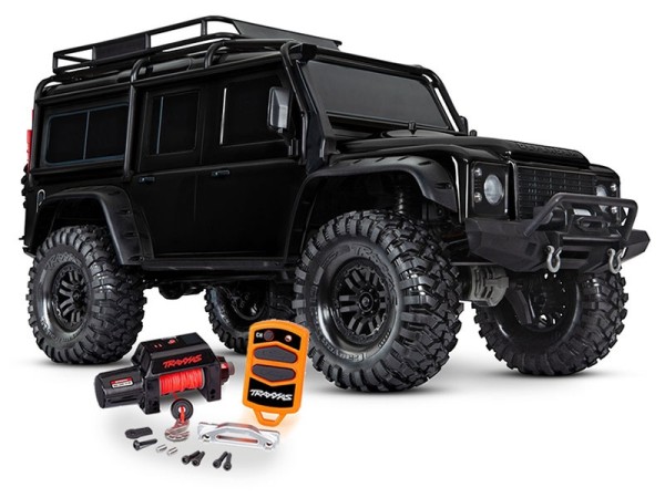 TRAXXAS TRX-4 LR Defender schwarz 1/10 Crawler RTR Brushed, mit Seilwinde, ohne Akku und Ladegerät