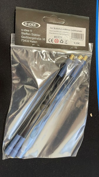 s-idee® 3er Kabelset 6.00mm Goldkontakt 6 mm 12 awg Mänchen zu Weibchen, 130mm Hobbywing ESC Verlän