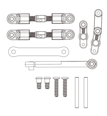 s-idee® 16430S Spurstangen-Set für MJX 16207 16208 16209 16210 H16 H16H H16E H16P